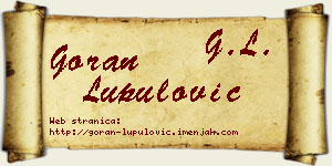 Goran Lupulović vizit kartica